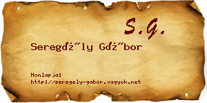 Seregély Gábor névjegykártya